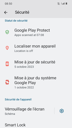 Votre téléphone est maintenant sécurisé par un écran de verrouillage