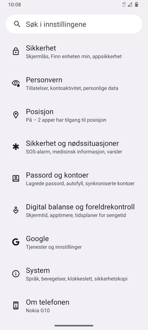 Bla til og velg System