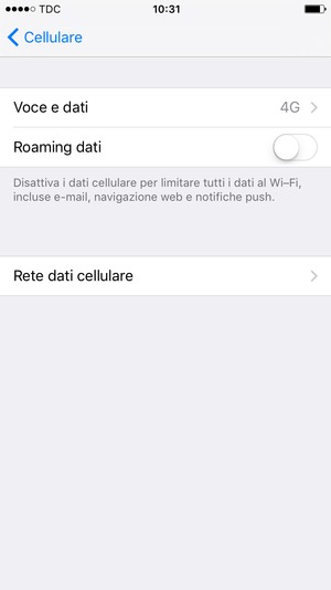 Seleziona Voce e dati
