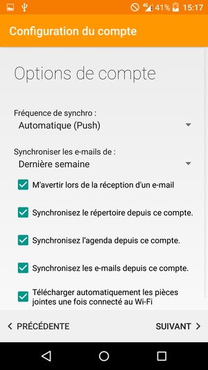 Sélectionnez SUIVANT