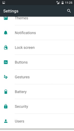 Scroll to and select Security