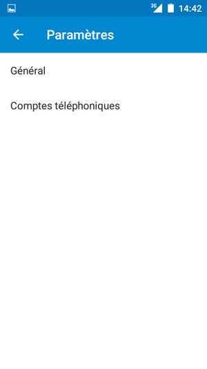 Sélectionnez Comptes téléphoniques