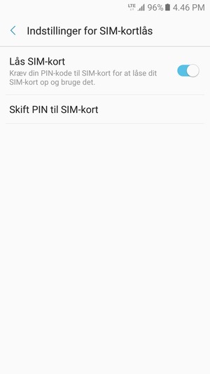 Vælg Skift PIN til SIM-kort