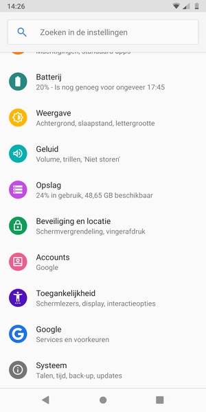 Scroll naar en selecteer Beveiliging en locatie