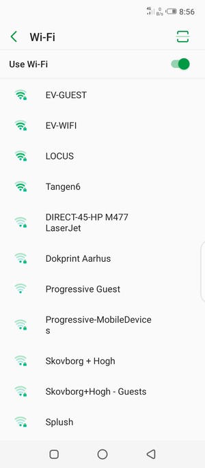 Select the wireless network you want to connect to