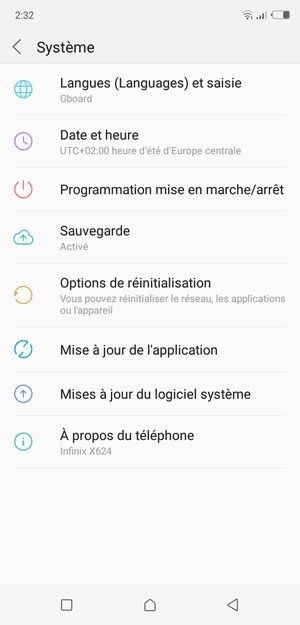 Sélectionnez Mises à jour du logiciel système