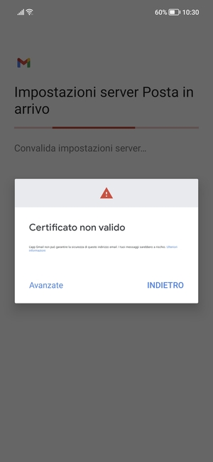 Seleziona INDIETRO