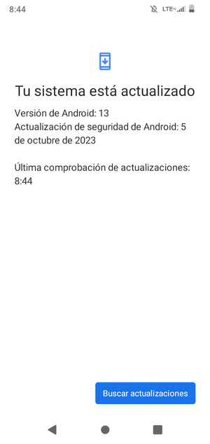 Si su teléfono está actualizado, verá la siguiente pantalla