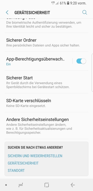 Scrollen Sie und wählen Sie Andere Sicherheitseinstellungen