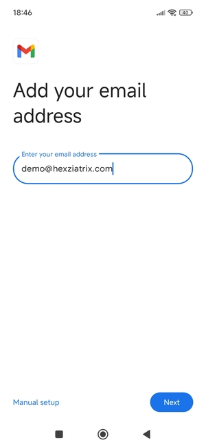 Enter your Email address and select Next
