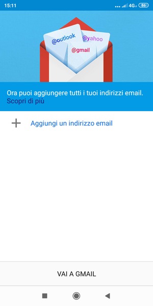 Seleziona Aggiungi un indirizzo email