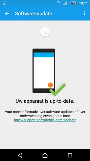 Als uw telefoon up-to-date is, zult u het volgende scherm zien.