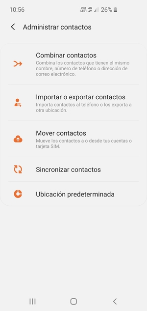 Seleccione Importar o exportar contactos