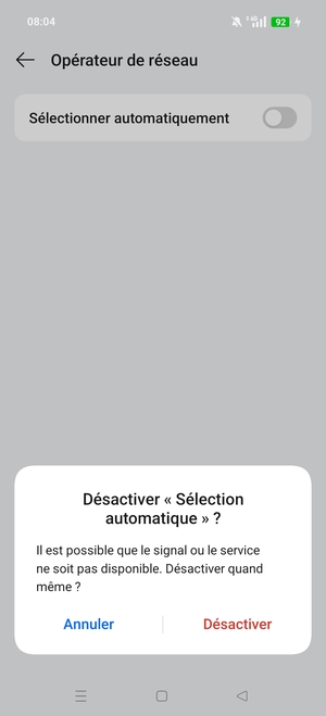 Sélectionnez Désactiver