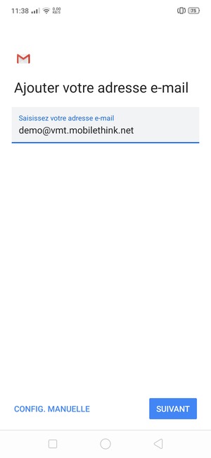 Saisissez votre adresse e-mail et sélectionnez SUIVANT