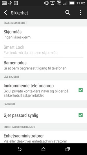 Velg Skjermlås