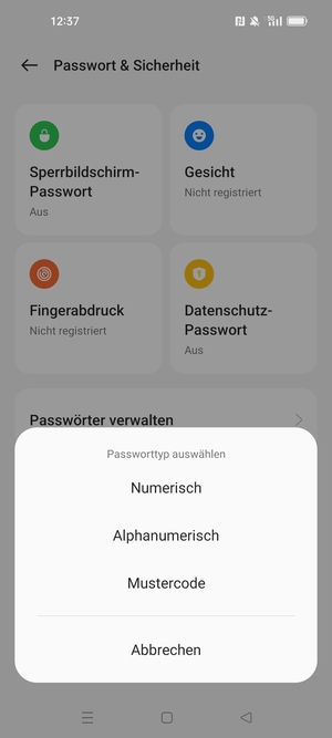 Wählen Sie Mustercode