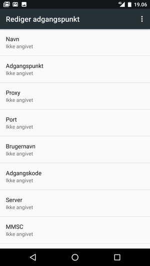 Indtast internet-oplysninger