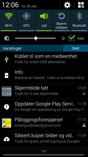 Velg Lyd for å bytte til vibrasjonsmodus