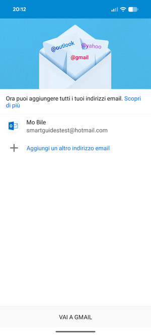 Seleziona VAI A GMAIL