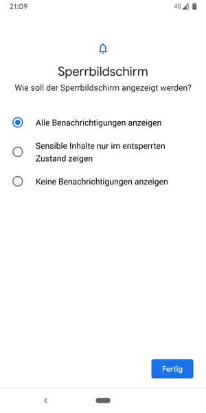 Wählen Sie die gewünschte Option und wählen Sie Fertig