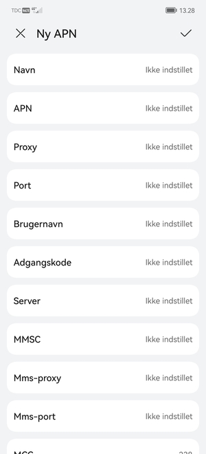Indtast internet-oplysninger