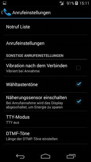 Wählen Sie Anrufeinstellungen