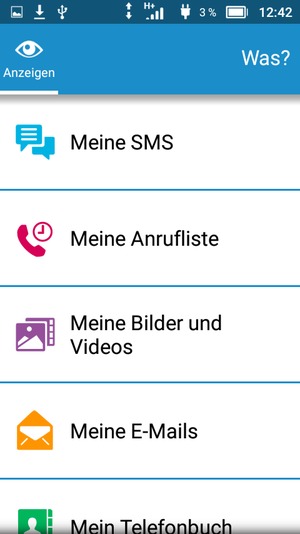 Wählen Sie Meine SMS