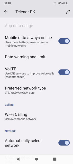 To change network if network problems occur, turn off Automatically select network