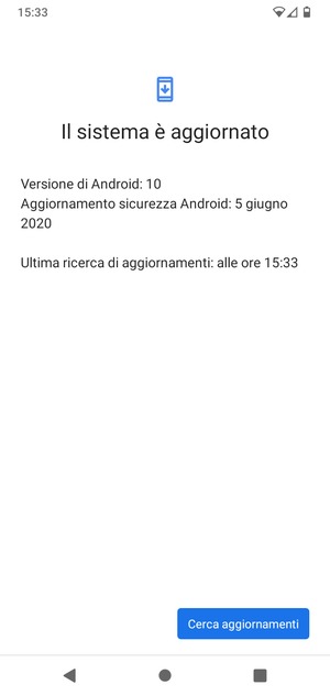 Se il tuo telefono è aggiornato, vedrai la seguente schermata