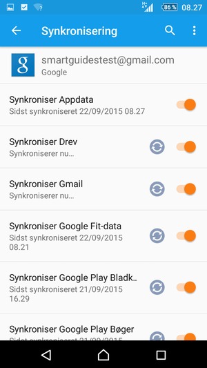 Dine oplysninger vil blive synkroniseret