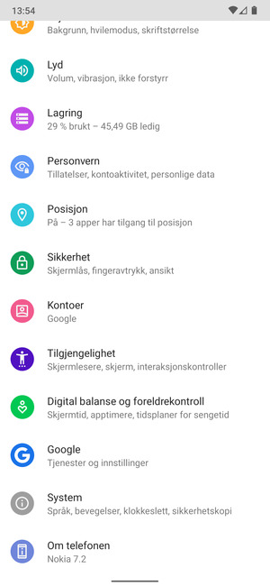 Bla til og velg Sikkerhet