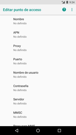 Introduzca la información de MMS