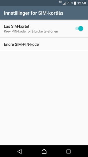 Velg Endre SIM-PIN-kode