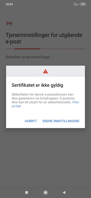 Velg ENDRE INNSTILLINGENE