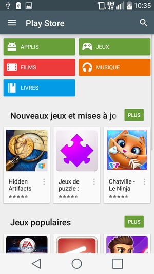 Sélectionnez le bouton de Recherche