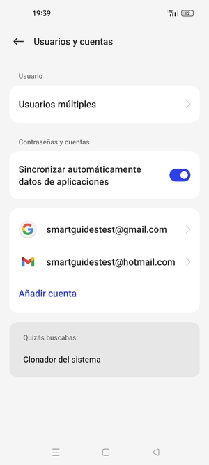Seleccione su cuenta Google