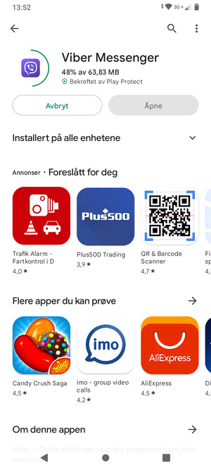 Vent til installasjonen er ferdig