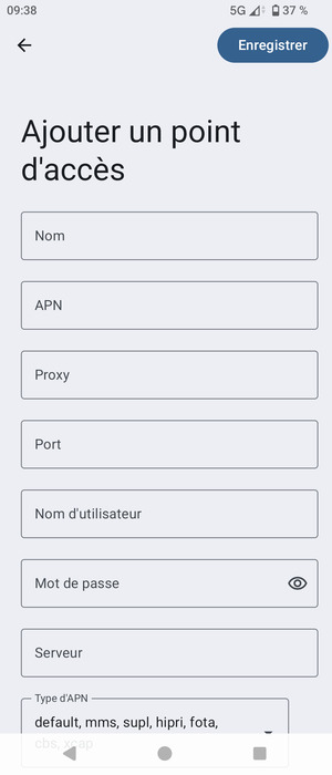 Saisissez les informations MMS