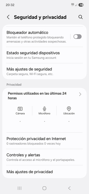 Desplácese y seleccione Más ajustes de seguridad