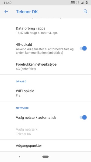Scroll til og vælg Adgangspunkter