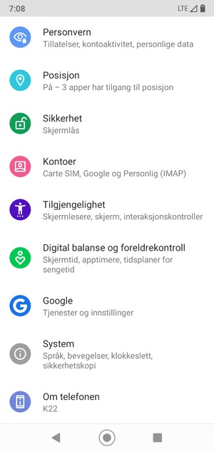 Bla til og velg System