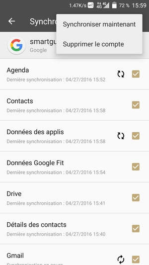 Sélectionnez Synchroniser maintenant