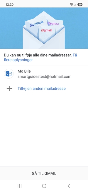 Vælg GÅ TIL GMAIL