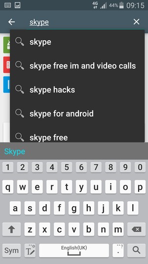 Enter the app name and select Search