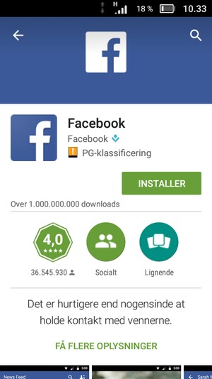 Vælg INSTALLER