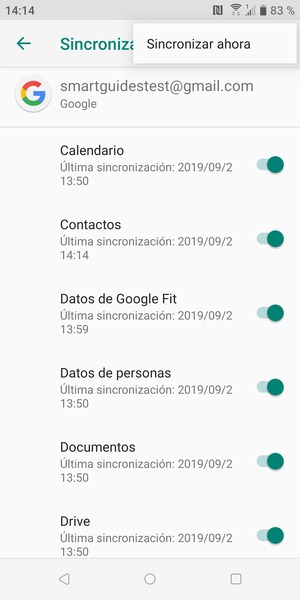 Seleccione Sincronizar ahora