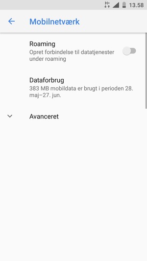 Vælg Avanceret