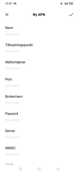 Skriv inn internett-informasjon