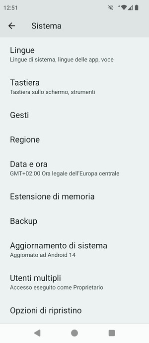 Seleziona Aggiornamento di sistema